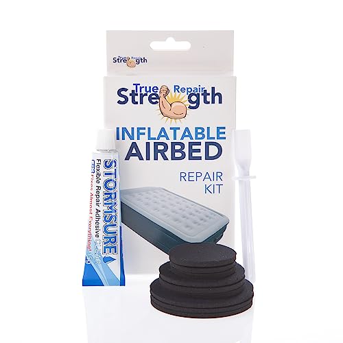 AIR BED REPAIR PATCH KIT - Heavy Duty Puncture Repair - Flexible Waterproof Glue - Vinyl PVC And Suede Top AirBed