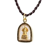 Artschatz ゴールデンウィークデー ブッダ ペンダント ネックレス お守り チャーム - 日曜日、月曜日、火曜日、水曜日、木曜日、金曜日、土曜日, 真鍮像塗装ゴールドとゴールドメッキメタルケース。, 宝石なし