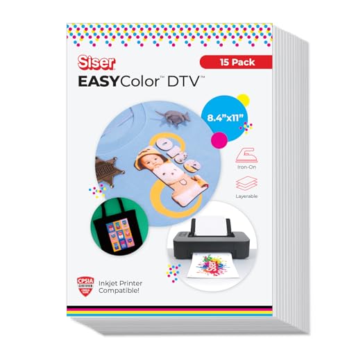 SISER EasyColor DTV 8.4'' x 11'' Sheets - Inkjet Printer Compatible...