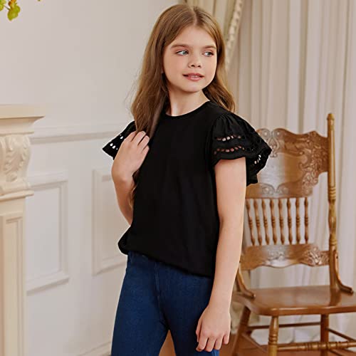 blibean Girl Fashion Cotton Shirts Summer Tops 4-15 Years Old2