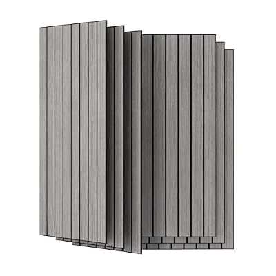 UMIACOUSTICS 6 Pcs 47.2 x 23.6 Inches Acoustic Panel, Decorative Sound Absorbing Wall Panel for Office,Home Theater,Studio,Mid-Gray