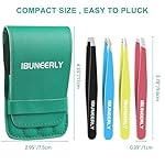 Eyebrows Tweezers Set, 4Pcs Stainless Steel Tweezers for Women with Travel Case, Great Precision for Ingrown Hair, Facial Hair and Splinter Removal - Image 4