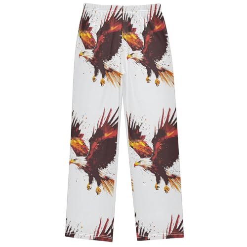 Boy's Pants Cool Eagle Jogger Pants Elastic Waist Long Bottoms Trousers with Pockets 6-14 Years