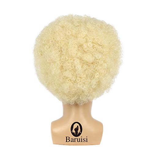 Baruisi Jumbo Disco Afro Wig Fluffy Synthetic 70S Hippie Costume Wig For Men And Women,Blonde #TOP4