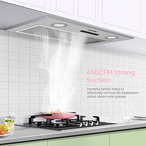 Comfee' Range Hood 27 inch, Built-in/Insert Vent Hood 450 CFM, 3 Speed Gesture Sensing & Touch Control Panel Stainless Steel Kitchen Stove Hood, Ducted/Ductless Convertible Duct by COMFEE' - Image 6