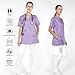 GUOER Women V-Neck Scrub Top Unisex Meidcal Scrub Top Lavender-2XL