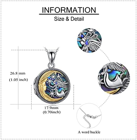 URONE Guardian Angel Locket Necklace That Holds Pictures Sterling Silver Angel Locket Pendant Birthday Christening Jewellery Gifts for Women Girls Daughter