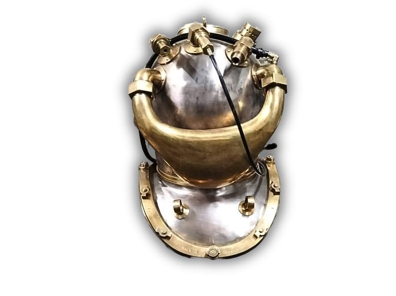 Casco de buceo de latón de cobre puro, réplica de casco de buceo Mark V, casco de buceo marino en aguas profundas, el mejor regalo náutico para él, casco de buceo de Halloween cuba, 18 pulgadas