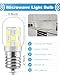 LED Microwave Light Bulb Under Hood 40W Equivalent-125V E17 Base for Whirlpool Microwave Light Bulb - 3W 400LM Dimmable Range Hood T7 Appliance Oven Light Bulbs, 2 Packs (6000K Daylight White)