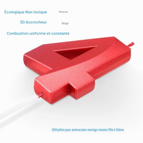 Bougies en métal rouge 4 numéros et topper pour gâteau d'anniversaire – vue 2