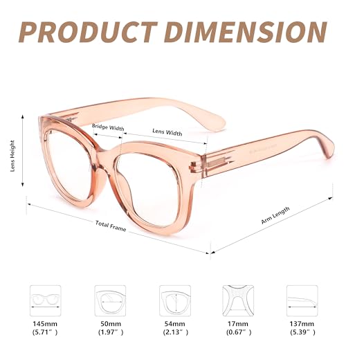 Image of FEISEDY Retro Blue Light Glasses for Women Men, Thick Square Glasses Blue Light Blocking, Anti Glare Digital &Eyestrain B0278