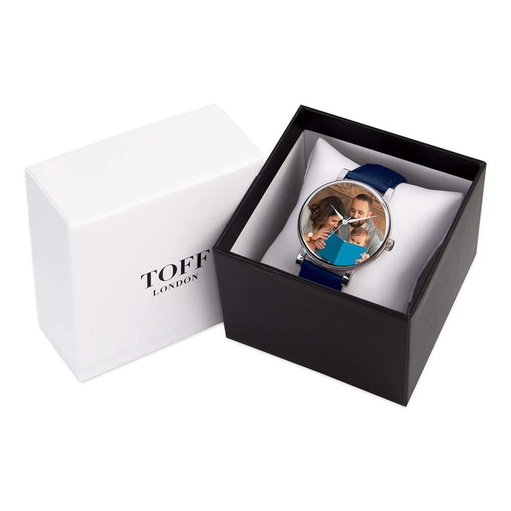 Regalos fotográficos Personalizados para Mujer, Pantalla analógica, Reloj con Movimiento de Cuarzo japonés con Caja Plateada, Reloj Grabado a Medida