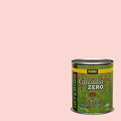 Rodda Paint CASCADIA ZERO Interior Satin Paint & Primer in One, Quart, Go Go Pink