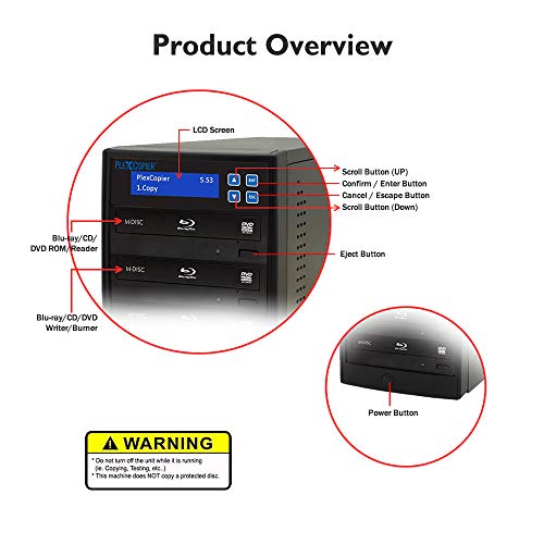 PlexCopier 1 to 5 Blu-ray BD BDXL M-Disc CD DVD Duplicator Copier Tower with FREE Copy Protection - Thumbnail 5