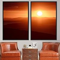 2 Piece Framed Canvas Wall Art Colorful Sky Canvas Prints Home Artwork Decoration for Living Room,Bedroom - 16