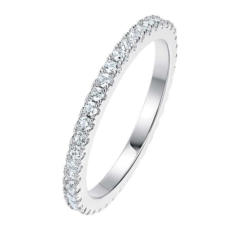 Bague de cuivre avec rangée de diamants scintillants mode chic et durable