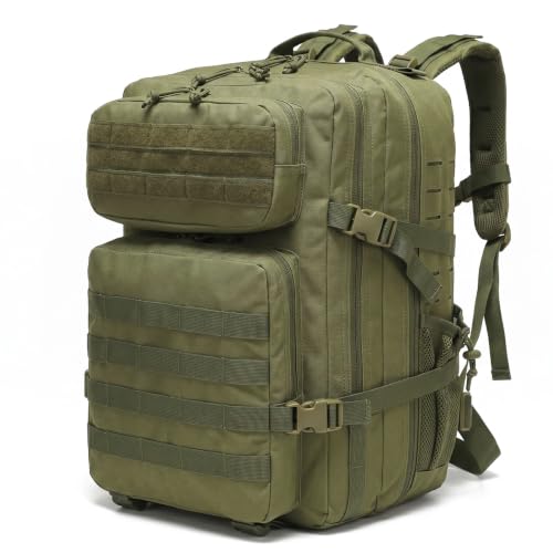 Mochila Táctica 45L Militar, Paquete de Asalto Molle de Gran Capacidad Impermeable Bolsa para Ejército, Mochilas de Marcha para Emergencias de 3 Días Caza Senderismo Acampada Actividad al Aire Libre