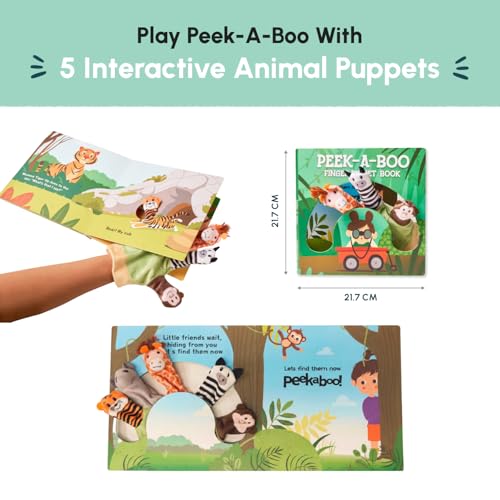 Image of Curious Cub Peek-A-Boo Finger Puppet Book | Peekaboo Books for Babies | Finger Puppets for Kids | Baby Books 6-18 Months | Early Learning Gift for Boy & Girl | Peek A Boo Kids Story Book