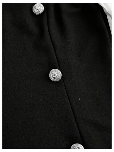 Floerns Girl's Bowknot Collar Patchwork Dress Long Sleeve A Line Short Graduation Dresses4