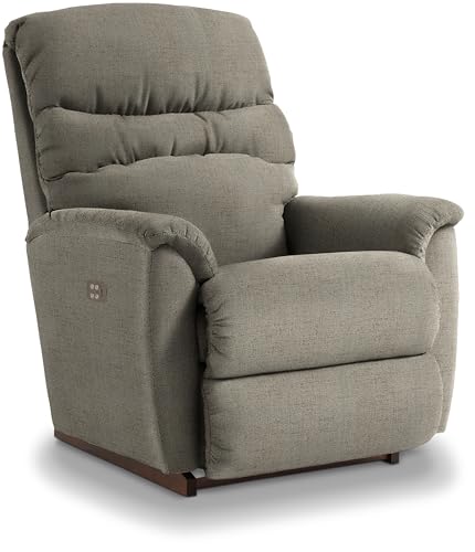 Image of La-Z-Boy Coleman Power Rocking Recliner, Grey | Plush Scaled-Down Comfort