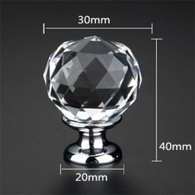 Leichi 10Pcs Crystal Closet Door Knob Wardrobe Handles Glass Cabinet Doors Knobs Round Diamond Shape Wardrobe Furniture Doorknobs Dresser Pulls #TOP1