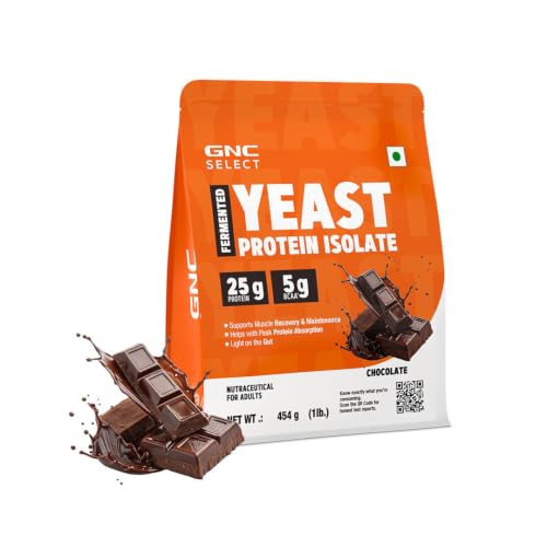 Image of GNC Select Yeast Protein | 25g Protein, 5g BCAAs | Fermentation-Grown | Added Protease | Non-Dairy, 100% Veg, No Added Sugar | Digestive Support | 1lbs