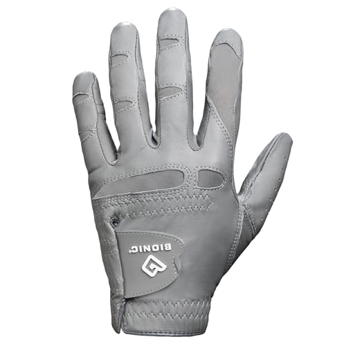 Bionic Men's StableGrip with NaturalFit 2.0 Golf Glove with Dual Expansion Thumb for Best Fit - Premium Cabretta Leather… (Gray, Large, Left) by Bionic - Used condition - US$25.23
