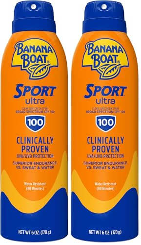 Image of Banana Boat Sport Ultra Sunscreen Spray, SPF 100 | Water Resistant | 6oz | Pack of 2