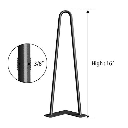 Image of JGS Iron Legs for Table of 4 Hairpin Legs for Furniture Office Metal Desk Legs Dining Table Legs Industry Work Set Table Height Extender Metal Legs for Coffee Table Side Table Iron Stand 16 Inch