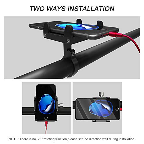 Leeofty Suporte para telefone de bicicleta em liga de alumínio Suporte para telefone ajustável para
