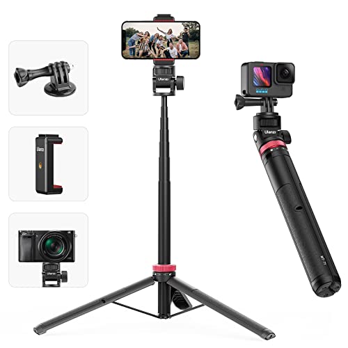 57.48 Inch Extendable Selfie Stick For Action Camera W Smartphone Clamp Extension Pole, For Gopro For Sony Canon Vlogging Cams For Iphone 14 13 Pro Max #TOP25