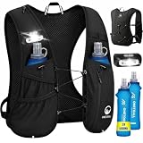 ONETOALL Gilet Running Uomo Donna, Zaino Trail Running, Running Vest con 2X Borraccia Morbida 500ml...