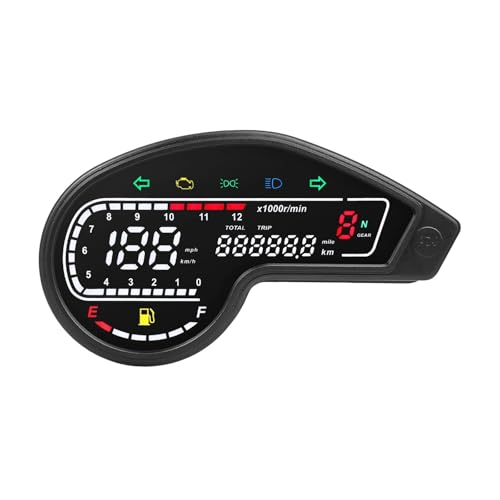 Compte-tours numérique moto avec compteur kilométrique et clignotant intégré
