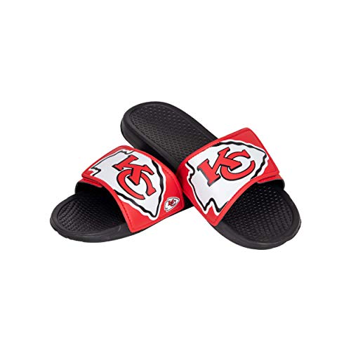 Image of FOCO mens NFL Team Cropped Big Logo Shower Sport Slide Flip Flop Sandals | Casual Sandals
