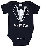 Ganz My First Tux Newborn Baby Boy Tuxedo Snap Onepiece, Black, 0-6 Months