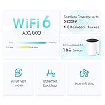 TP-Link Deco X55 AX3000 WiFi 6 Mesh System - Covers up to 2500 Sq.Ft., Replaces Wireless Router and Extender, 3 Gigabit Ports, Supports Ethernet Backhaul, Deco X55(1-Pack) - Image 3