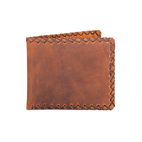 hecho. Geldbörse Carlos (Dark Wood) für Karten und Scheine - Handgefertigt, Leder & Fair-Trade (Portemonnaie, Brieftasche)