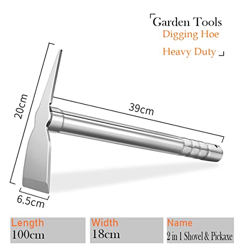 Lanyota Gardening Hoe, 2 In 1 Shovel And Pickaxe, Digging Hoe Garden Tools Heavy Duty Stainless Steel Vegetable Flower Planting Digging Gadget (Shovel And Pickaxe) #TOP2
