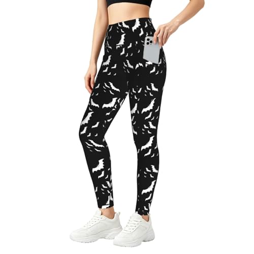 Leggings de gimnasio con murciélagos para entrenar en Halloween con total comodidad