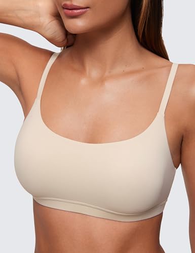 Image of CRZ YOGA Softhold Scoop Neck Bralette | Double Lined, Light Support, Non Padded, Wireless, Casual, Ultra-Soft, Adjustable Square Back, Everyday Bra for Women