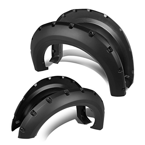 DNA Motoring WF-F15009-88BK Pocket-Riveted Style Fender Wheel Flares 4Pcs/Set Compatible with 09-14 F-150 Styleside
