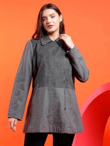 Image of KOTTY Womens Cotton Blend Standard Length Elegant Style Coat - Classic Style with Modern Detailing