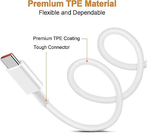 Image of Type-C to Type-C Cable for Realme C55 Original USB Data & Charging Cable PD Dash WRAP Fast Charging 60W High Speed Rapid Fast Turbo QC 3.0 Charging Cable (White, 4Amp, VT.H3)