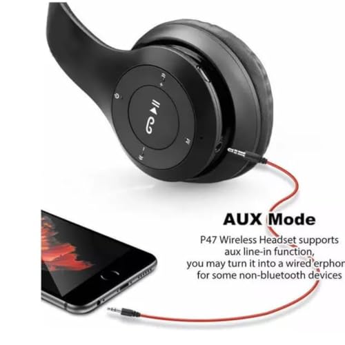 Image of icall P47 Gaming Wireless Over Ear Bluetooth Headphones with Mic (Black)