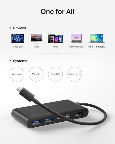 Belkin USB-C Hub 5-Port 4K HDMI 2.0 100W PD for MacBook, iPad & laptops — view 6