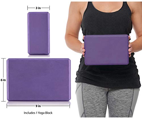 BABYONLINE D.R.E.S.S. Yoga Blocks Foam Balance Aid 2 PC EVA Strength Flexibility Fitness Exercise Pilates Yoga Brick,Purple - Thumbnail 3