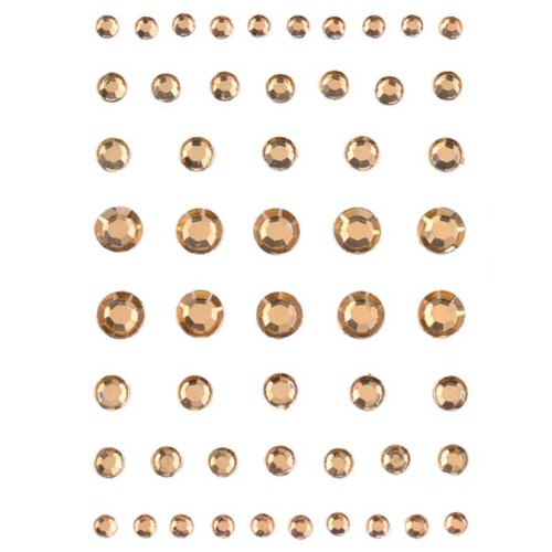 EFCO Strass Acrylic Round Self-Adhesive, Light Topaz, 4/5/6/8 mm, 54-Piece