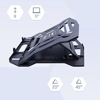 iggual Laptop-Ständer bis 43,2 cm (17 Zoll), mit 8 Neigungswinkeln, ergonomisch, faltbar, mit Handyhalterung und Rutschfester Unterlage für Tisch und Büro (RPSV17A) – Ansicht 2