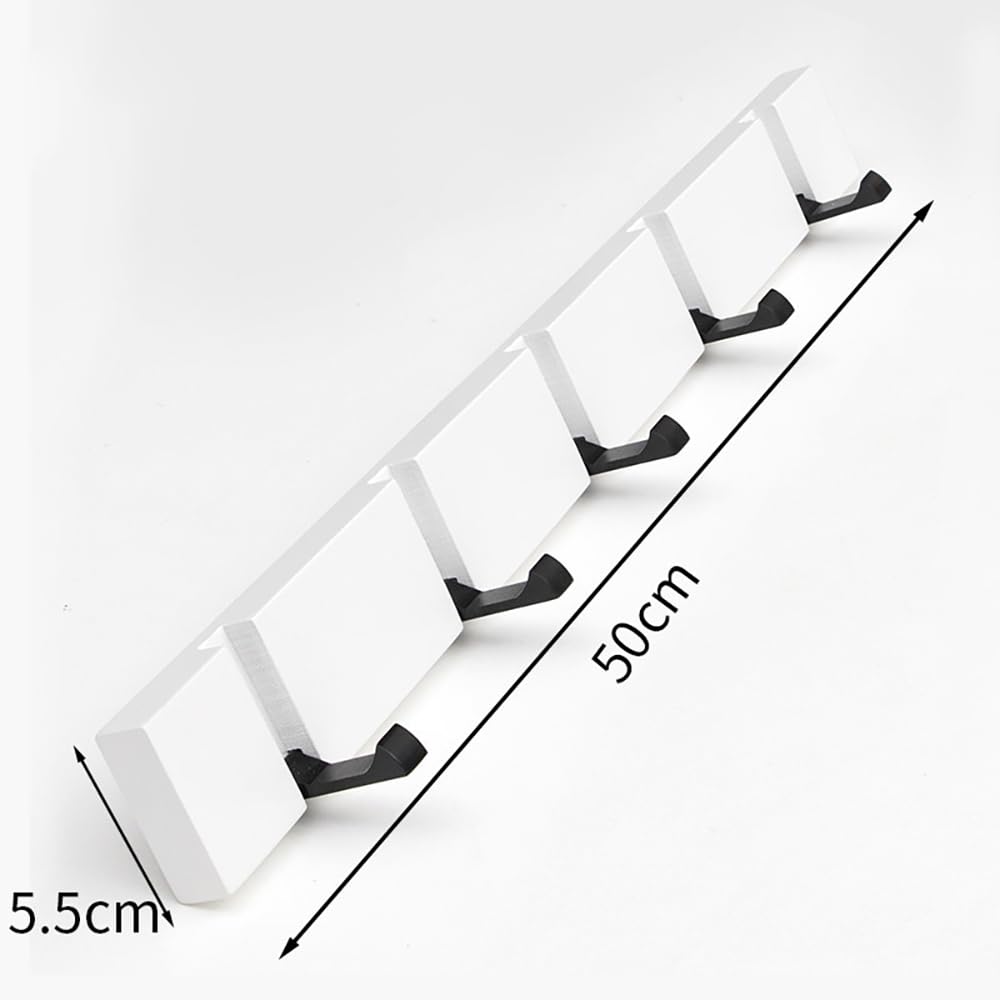 Ganci per Vestiti in Legno con 5 Ganci Pieghevoli per Appendere Cappotti, Cappotti, Cappelli, Sciarpe, Borse e Chiavi