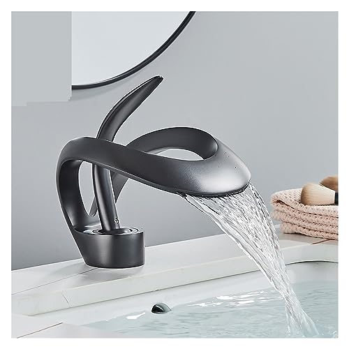 Robinet de lavabo de salle de bain mitigeur cascade en laiton pour vasque moderne